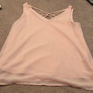 Pink tank top with cross back
